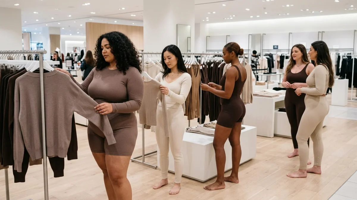 De exclusieve SKIMS pop-up store in De Bijenkorf Amsterdam met de nieuwste shapewear en loungewear collecties.