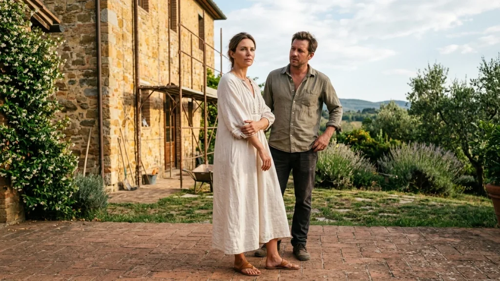 Jacobien en Arjen tijdens hun Italiaanse avontuur in het televisieprogramma