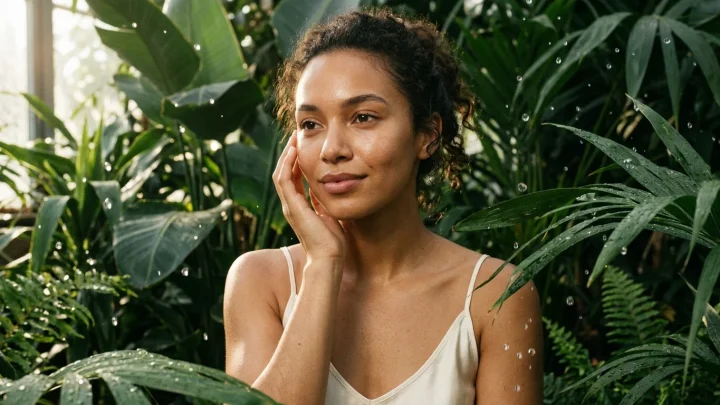 Flesje Skin1004 Madagascar Centella Hyalu-Cica Water-Fit Sun Serum op een lichte, minimalistische achtergrond.